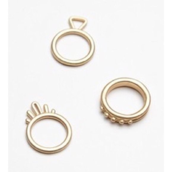 Free People Jewelry - Free People Women's Temple Gold Stacking Rings Boho Jewelry 3 Ring Set